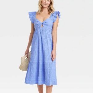 Universal Thread Flutter Sleeve Midi A-Line Dress Target